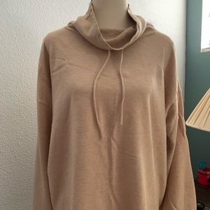 Max Studio Cowl neck drawstring sweater
